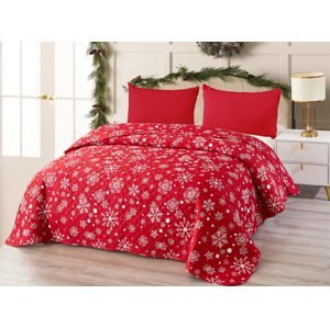 Červený prehoz na posteľ SNOWFALL Rozmer: 220 x 240 cm