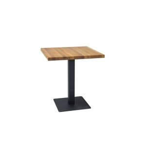 Čierny jedálenský stôl s dubovou doskou PURO 70x70