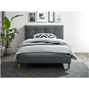 Sivá čalúnená postel TEXAS 120 x 200 cm