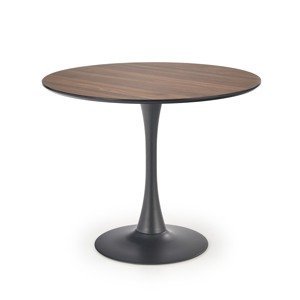 Čierny jedálenský stôl s orechovou doskou ECLIPSE 90x90