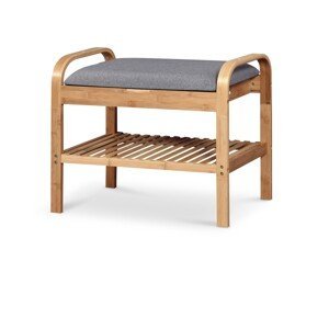 Sivá lavica s bambusovou konštrukciou ST12