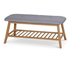 Sivá lavica s bambusovou konštrukciou ST15
