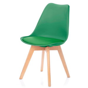 Zelená stolička BALI MARK s bukovými nohami