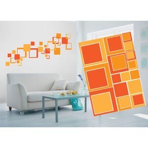 Dekoračné nálepky na stenu oranžové štvorce