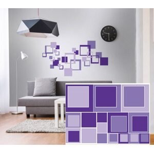 Dekoračné nálepky na stenu fialové štvorce