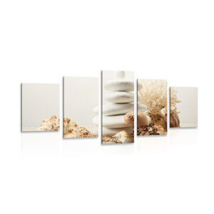 5-dielny obraz Zen kamene s mušľami