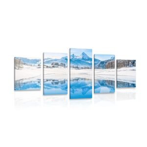 5-dielny obraz zasnežená krajina v Alpách