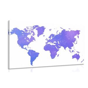 Obraz mapa sveta vo fialovom odtieni