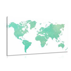 Obraz mapa sveta v zelenom odtieni