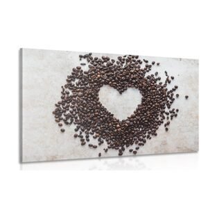 Obraz srdce z kávových zŕn