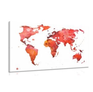 Obraz kontinenty v červených farbách