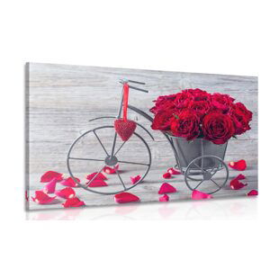 Obraz bicykel plný ruží