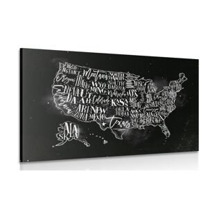 Obraz náučná mapa USA s jednotlivými štátmi