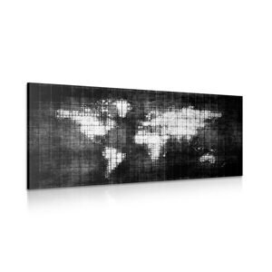 Obraz svet na mape v čiernobielom prevedení