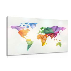 Obraz farebná mapa sveta v štýle origami
