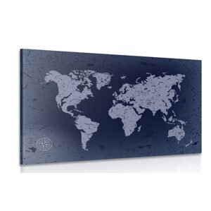 Obraz stará mapa sveta na modrom abstraktnom pozadí