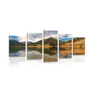 5-dielny obraz jazero pod kopcami