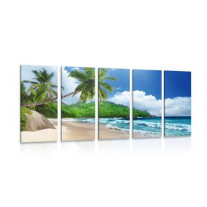 5-dielny obraz nádherná pláž na ostrove Seychely