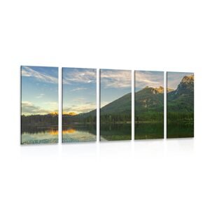 5-dielny obraz jazero pri horách