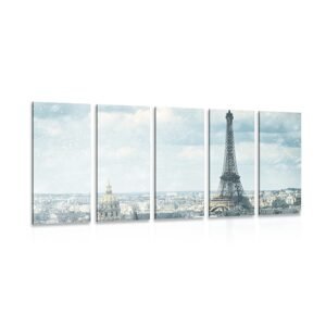 5-dielny obraz zimný Paríž