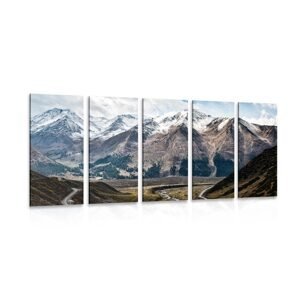 5-dielny obraz nádherná horská panoráma