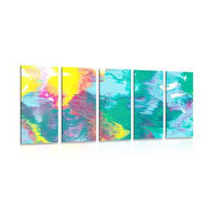 5-dielny obraz abstrakcia v pastelových farbách
