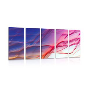 5-dielny obraz abstraktné vlnky plné farieb