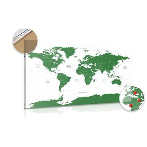 Obraz na korku mapa sveta s jednotlivými štátmi v zelenej farbe