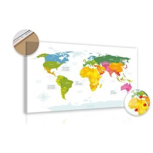 Obraz na korku výnimočná mapa sveta s bielym pozadím