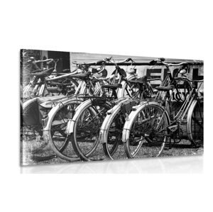 Obraz retro bicykle v čiernobielom prevedení