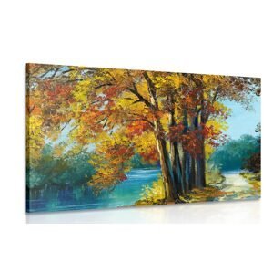 Obraz maľované stromy vo farbách jesene