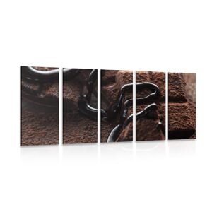 5-dielny obraz lahodné kúsky čokolády