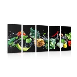5-dielny obraz organické ovocie a zelenina