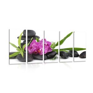 5-dielny obraz fialová orchidea v Zen zátiší