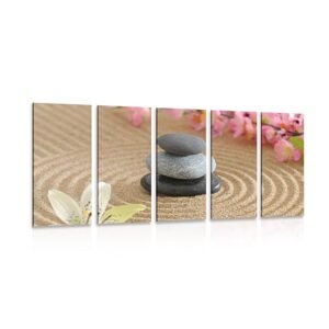 5-dielny obraz Zen záhrada a kamene v piesku
