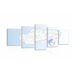 5-dielny obraz mapa Slovenskej republiky