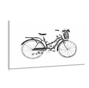 Obraz čiernobiela ilustrácia retro bicykla