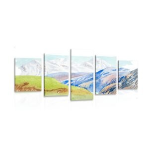 5-dielny obraz letná horská scenéria