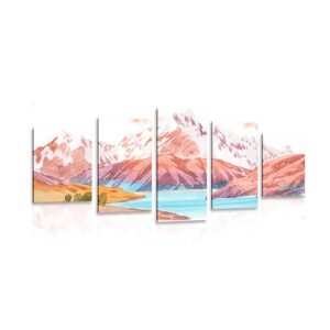 5-dielny obraz krásna horská krajina