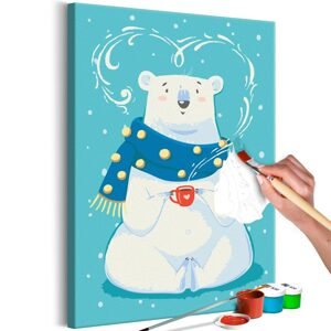 Obraz maľovanie podľa čísiel medveď s horúcou čokoládou - Hot Chocolate Lover
