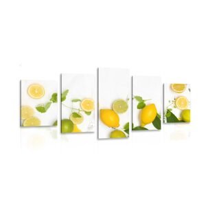 5-dielny obraz zmes citrusových plodov