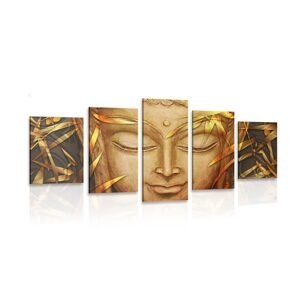 5-dielny obraz usmievajúci sa Budha
