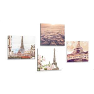Set obrazov Eiffelova veža v Paríži