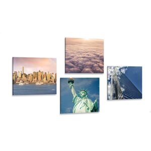 Set obrazov New York v jedinečných farbách