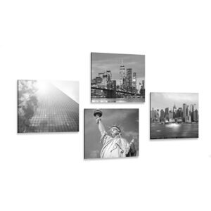 Set obrazov čiernobiely New York