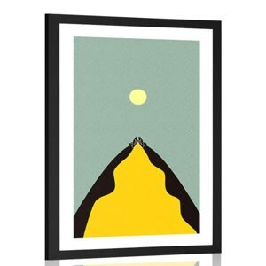 Plagát s paspartou abstraktný vrchol kopca