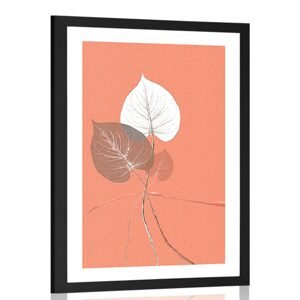 Plagát s paspartou kytica z listov