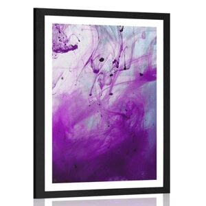 Plagát s paspartou kúzelná fialová abstrakcia