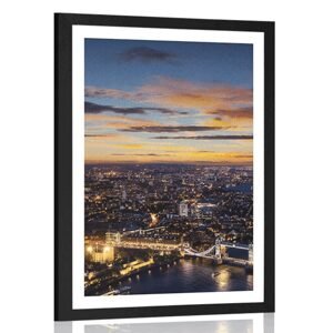 Plagát s paspartou letecký pohľad na Tower Bridge