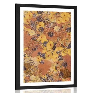 Plagát s paspartou abstrakcia inšpirovaná G. Klimtom